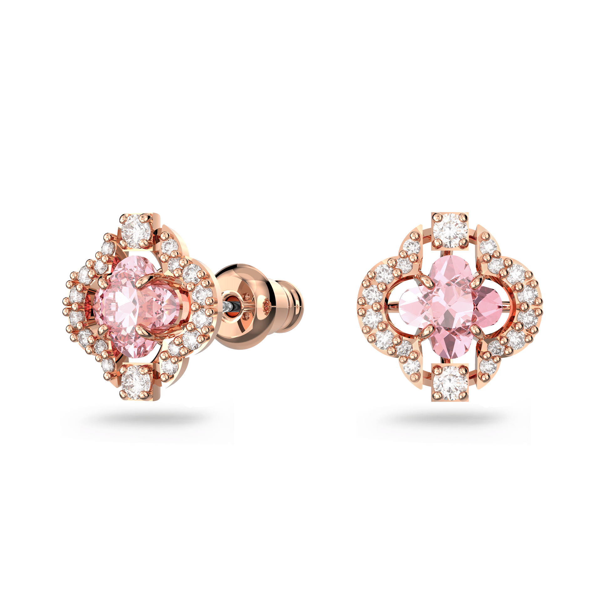 Una set, Mixed cuts, Clover, Pink, Rose gold-tone plated 5516488