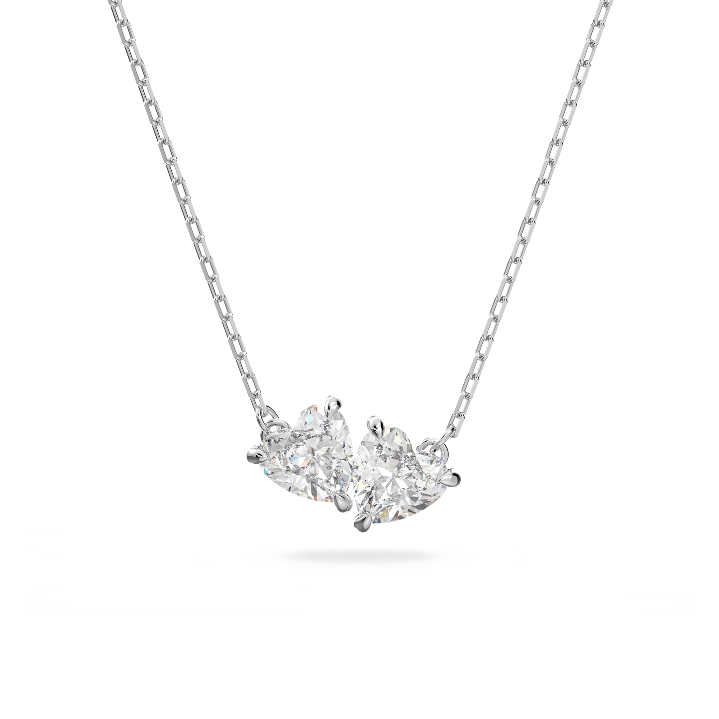 Mesmera necklace, Heart, White, Rhodium plated 5517117