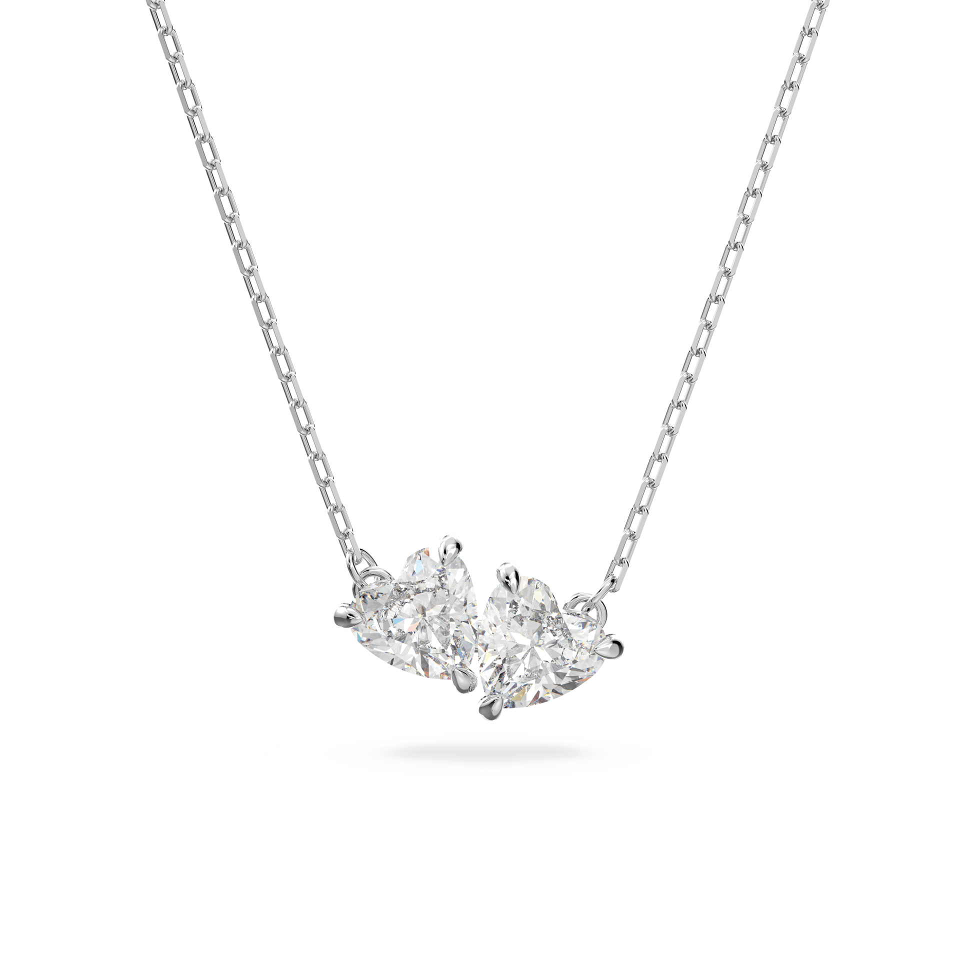 Mesmera necklace, Heart, White, Rhodium plated 5517117