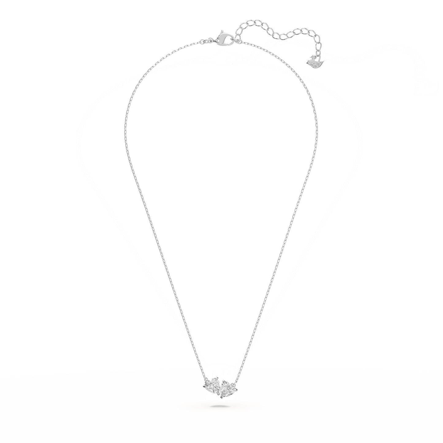 Mesmera necklace, Heart, White, Rhodium plated 5517117