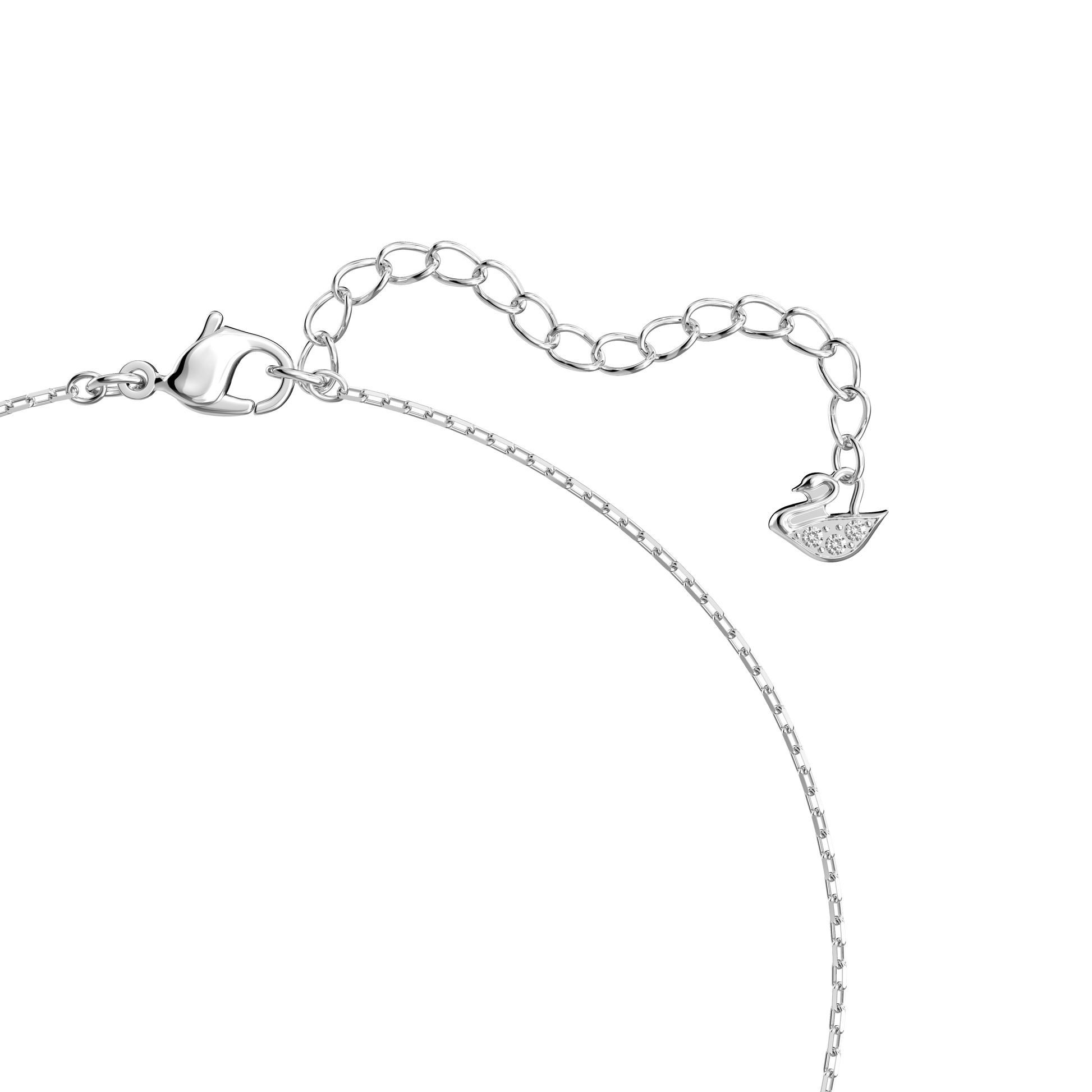 Mesmera necklace, Heart, White, Rhodium plated 5517117