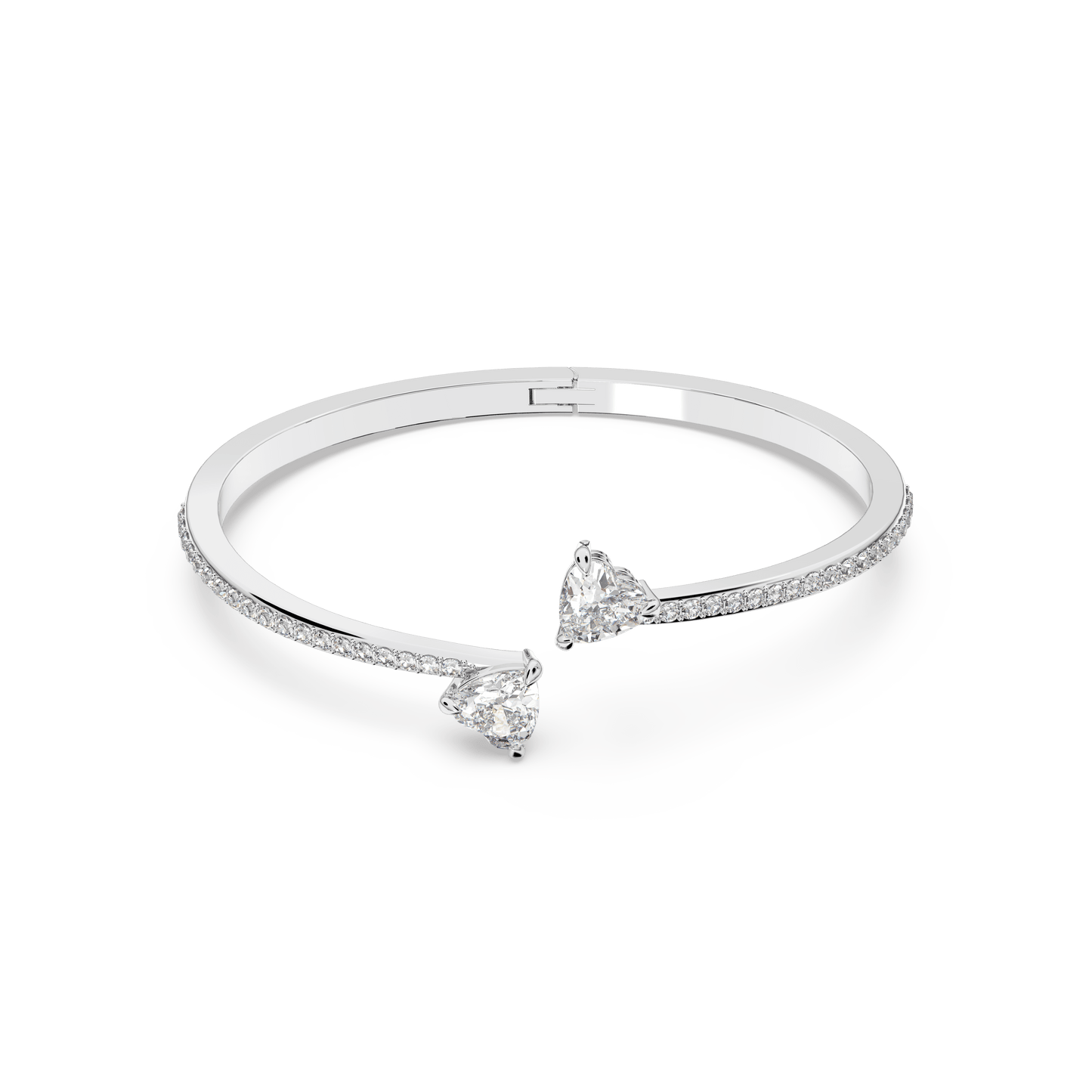 Mesmera bangle, Heart, White, Rhodium plated 5518814