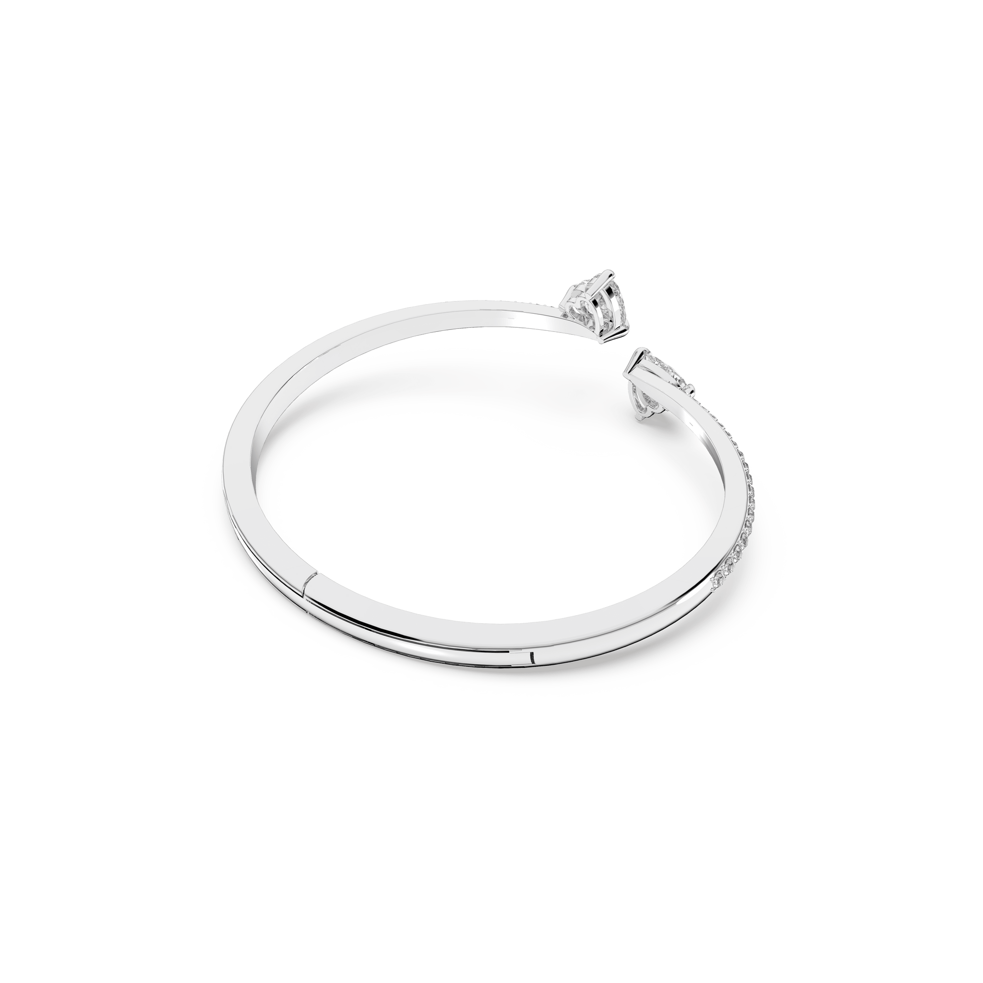 Mesmera bangle, Heart, White, Rhodium plated 5518814