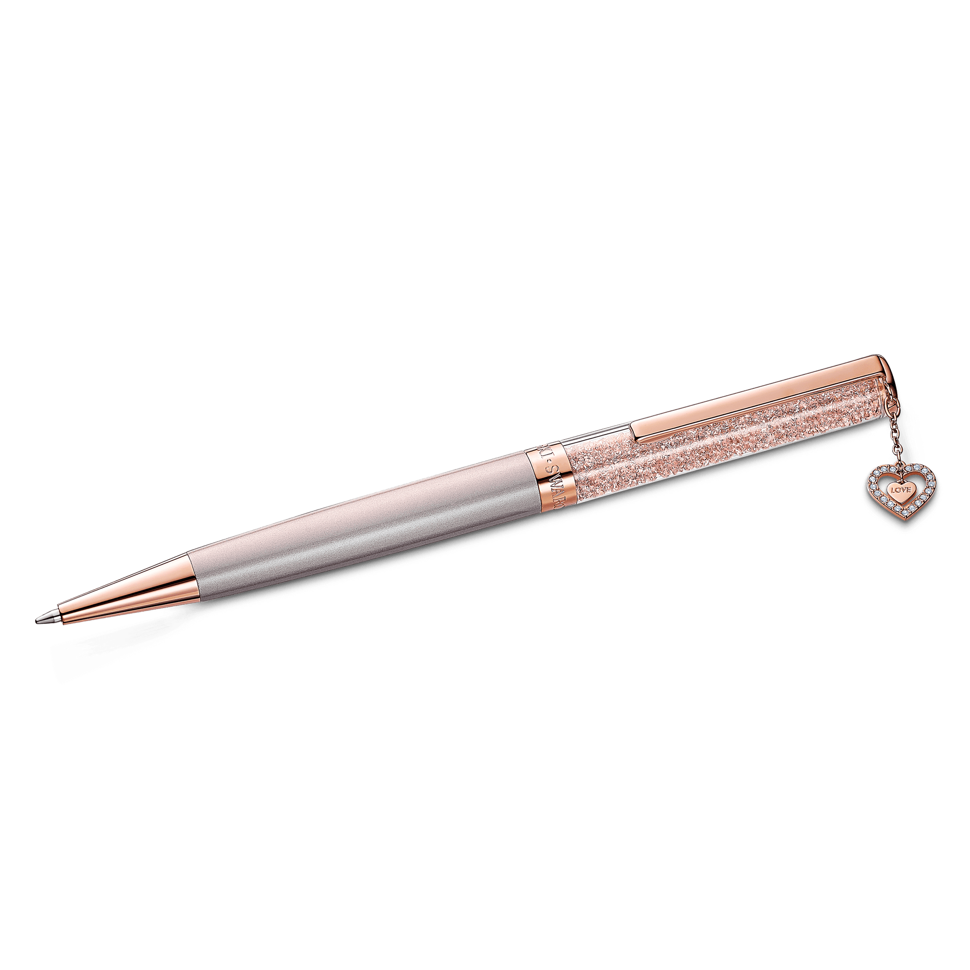 Crystalline ballpoint pen, Heart, Rose gold tone, Pink lacquered, Rose gold-tone plated 5527536