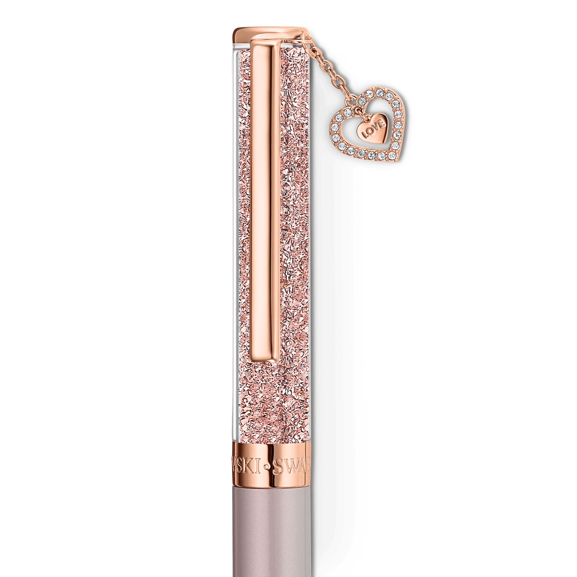 Crystalline ballpoint pen, Heart, Rose gold tone, Pink lacquered, Rose gold-tone plated 5527536