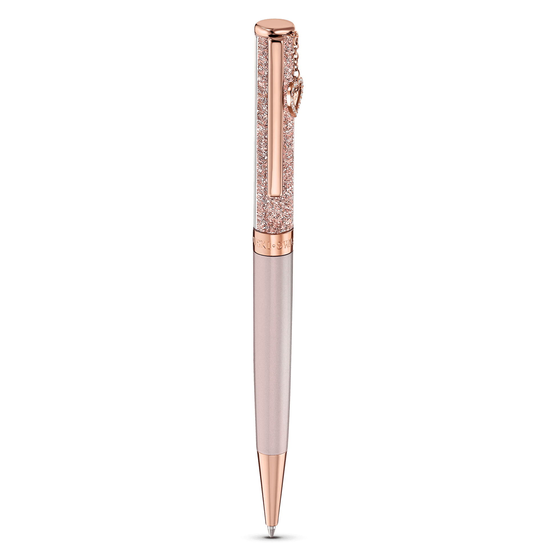 Crystalline ballpoint pen, Heart, Rose gold tone, Pink lacquered, Rose gold-tone plated 5527536