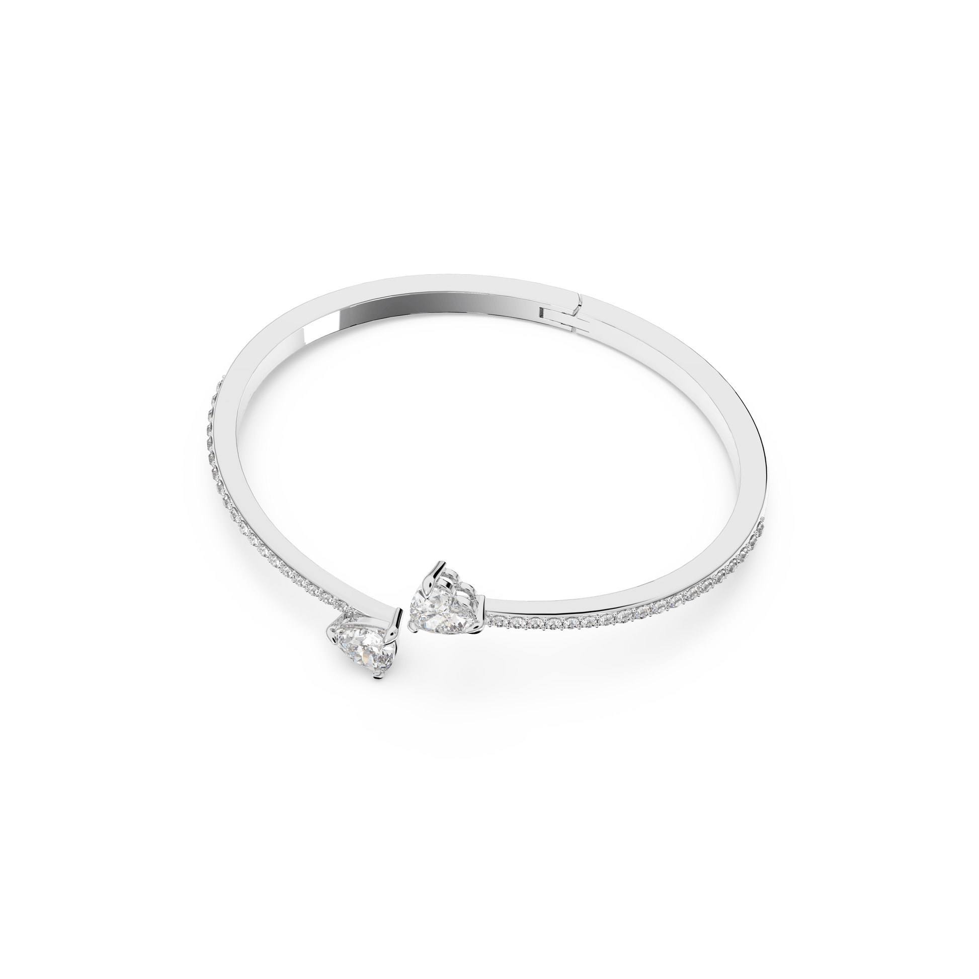 Mesmera bangle, Heart, White, Rhodium plated 5535289