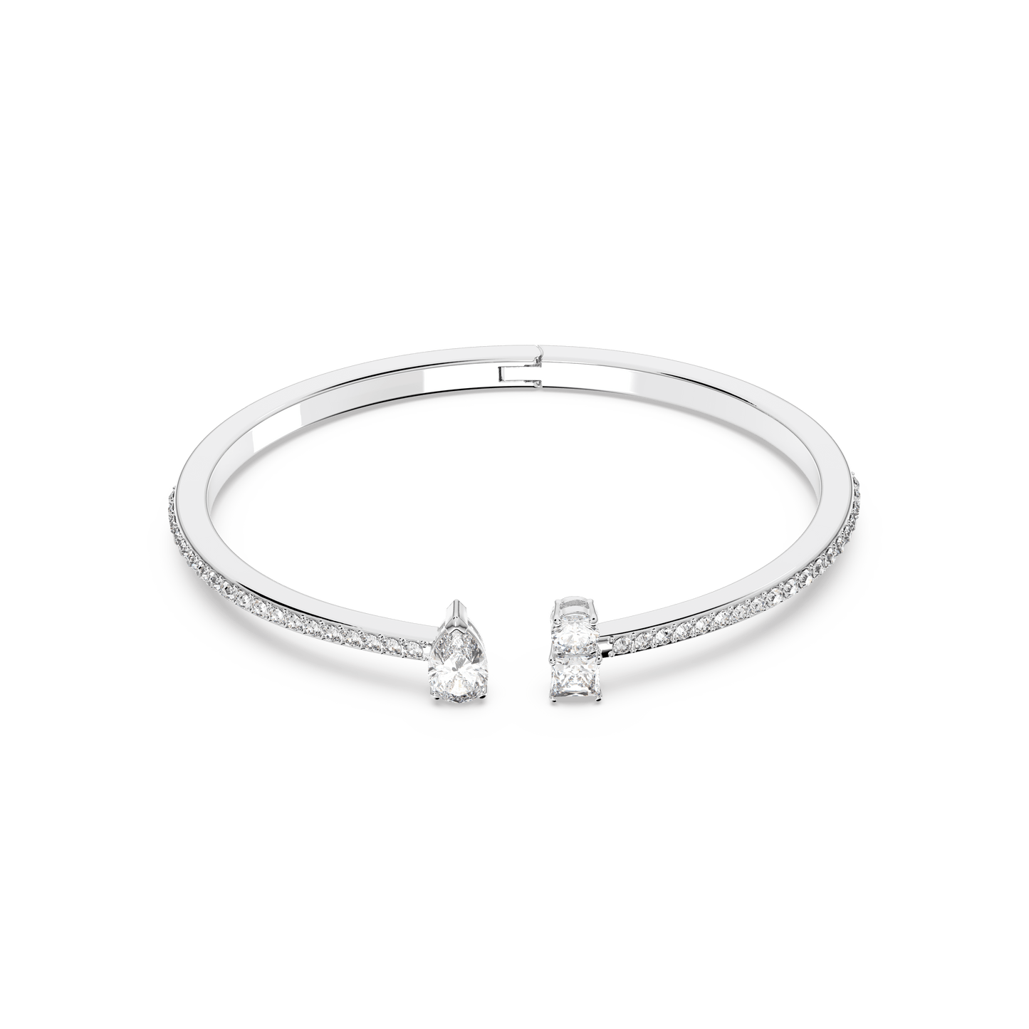 Mesmera cuff, Mixed cuts, White, Rhodium plated 5556912