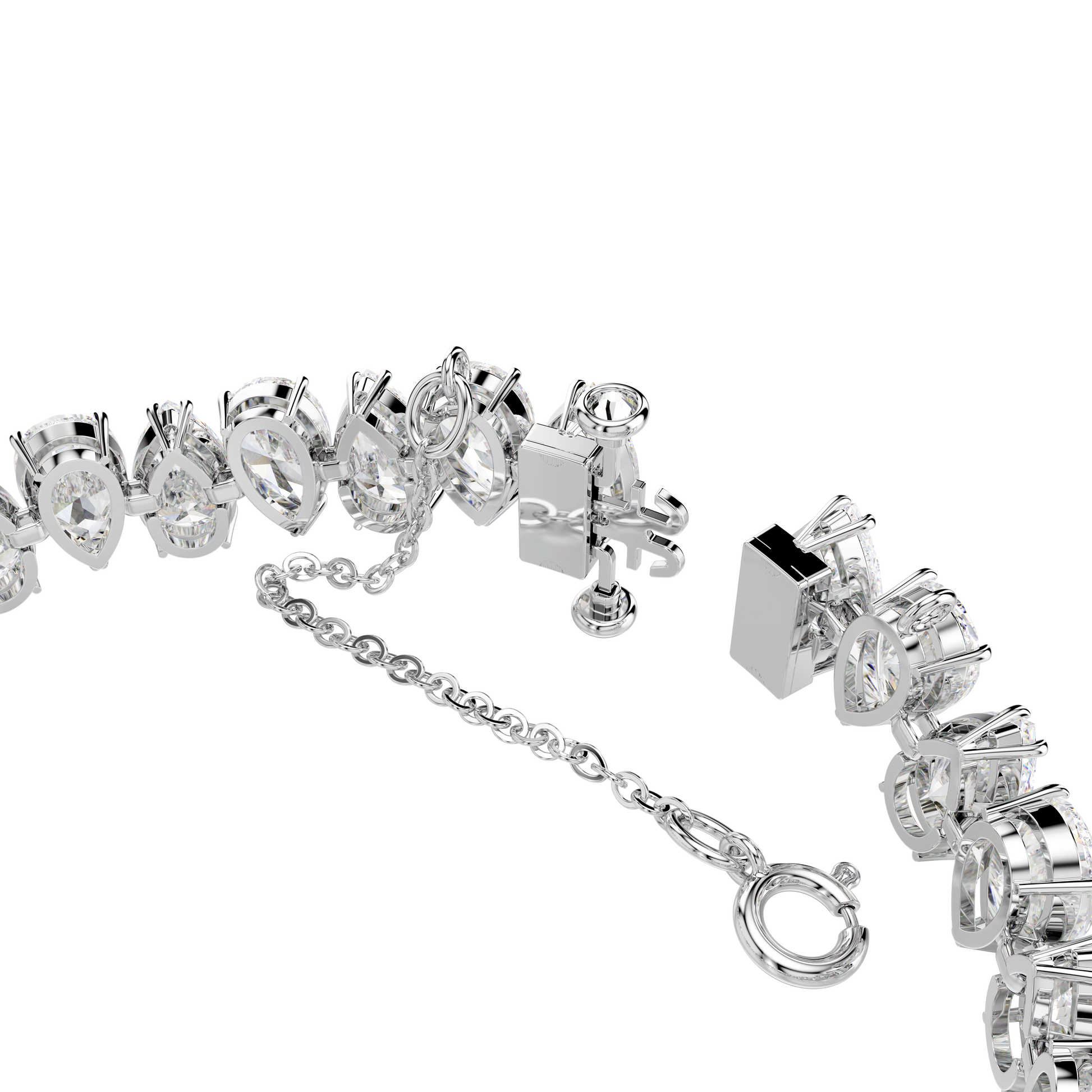 Matrix Tennis bracelet, Pear cut, White, Rhodium plated 5598350