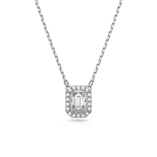 Una pendant, Octagon cut, White, Rhodium plated 5599177
