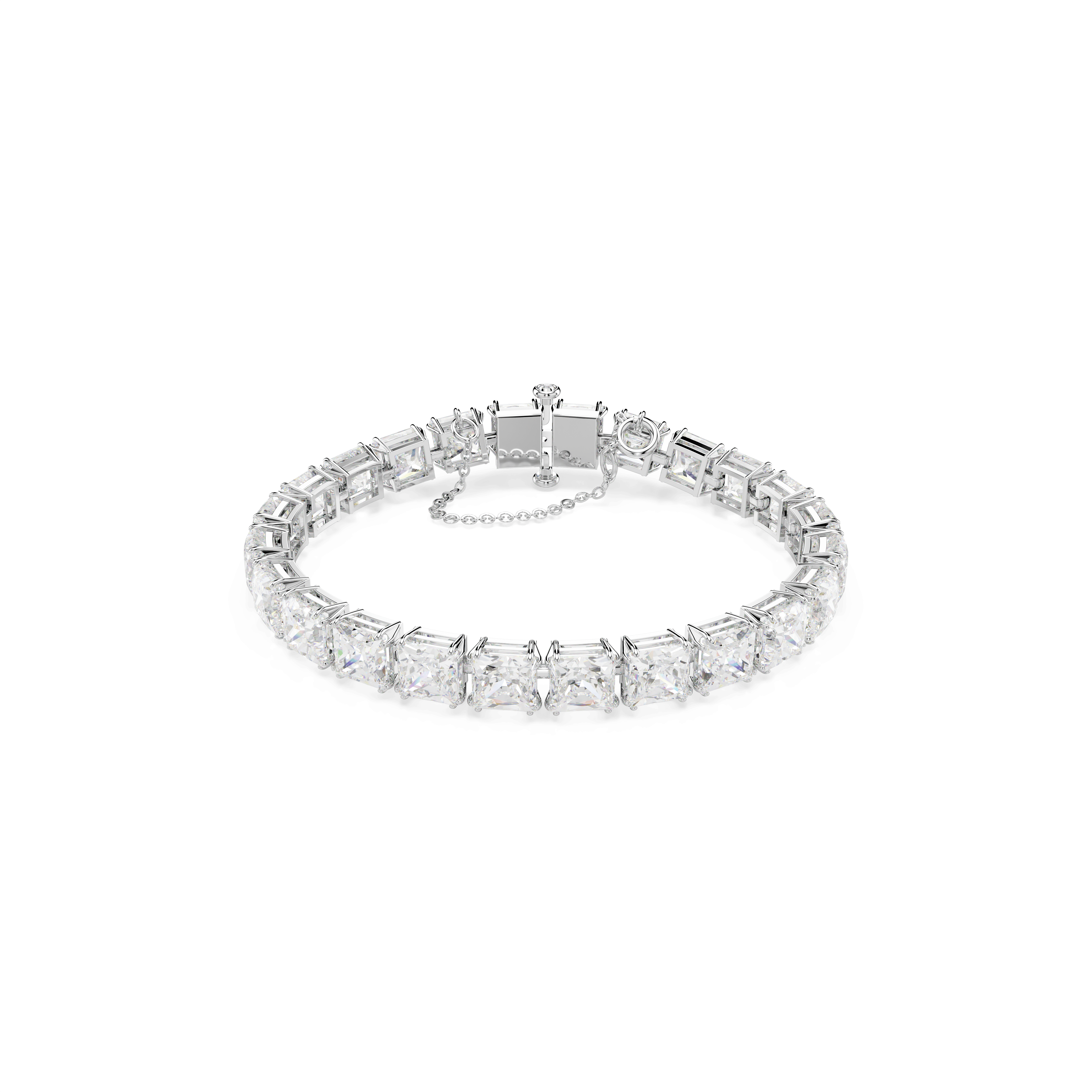 Swarovski Matrix Tennis bracelet, White, Rhodium plated 5599202 ...