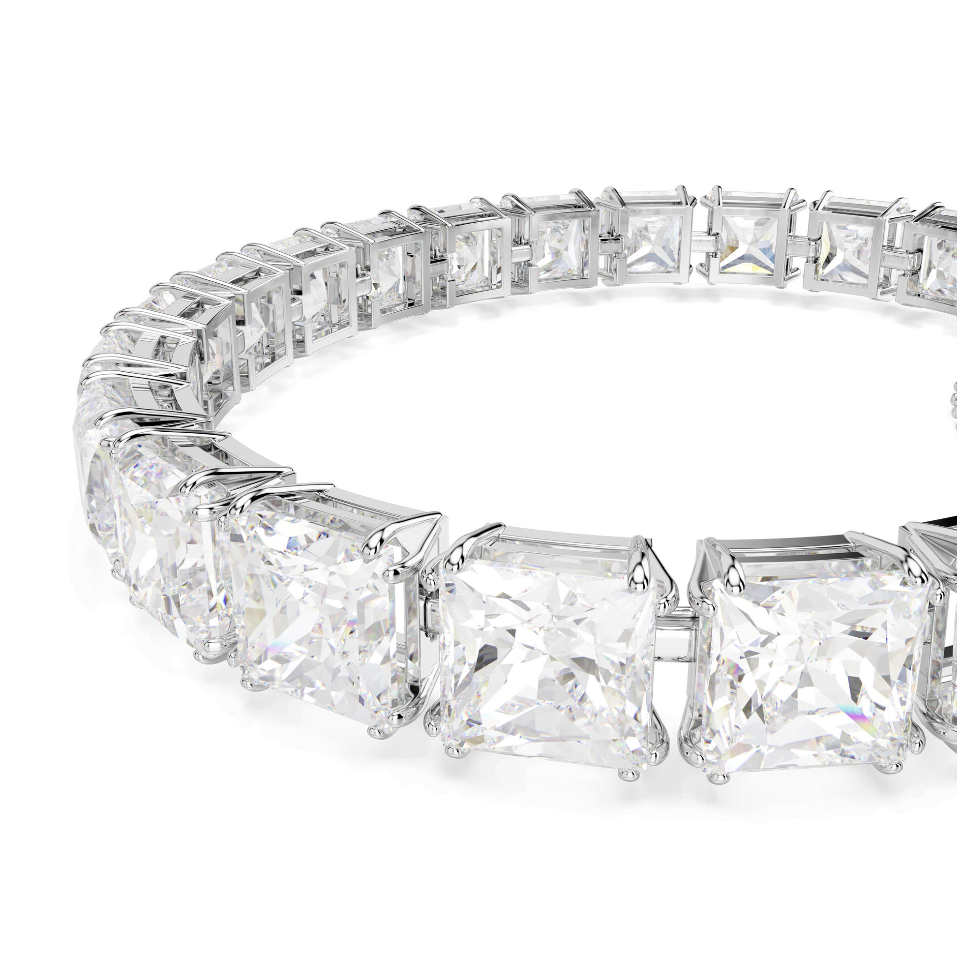 Matrix Tennis bracelet, White, Rhodium plated 5599202