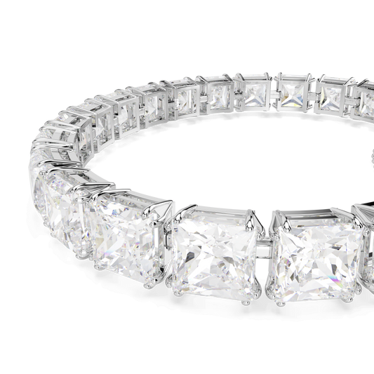 Matrix Tennis bracelet, White, Rhodium plated 5599202