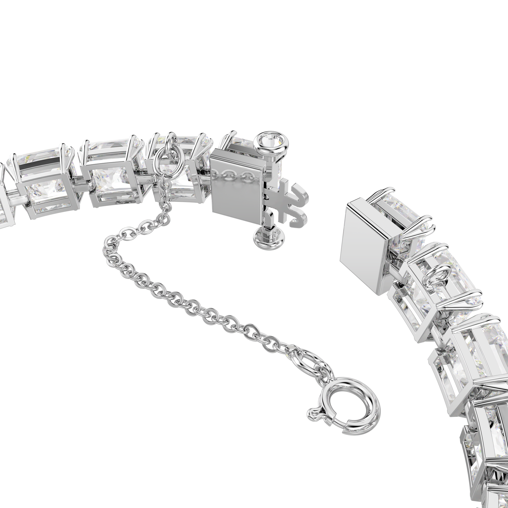 Matrix Tennis bracelet, White, Rhodium plated 5599202