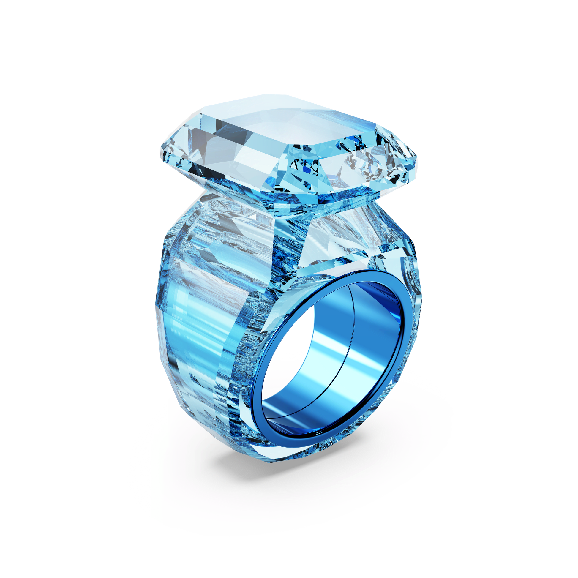 Lucent cocktail ring, Octagon cut, Blue 5600235