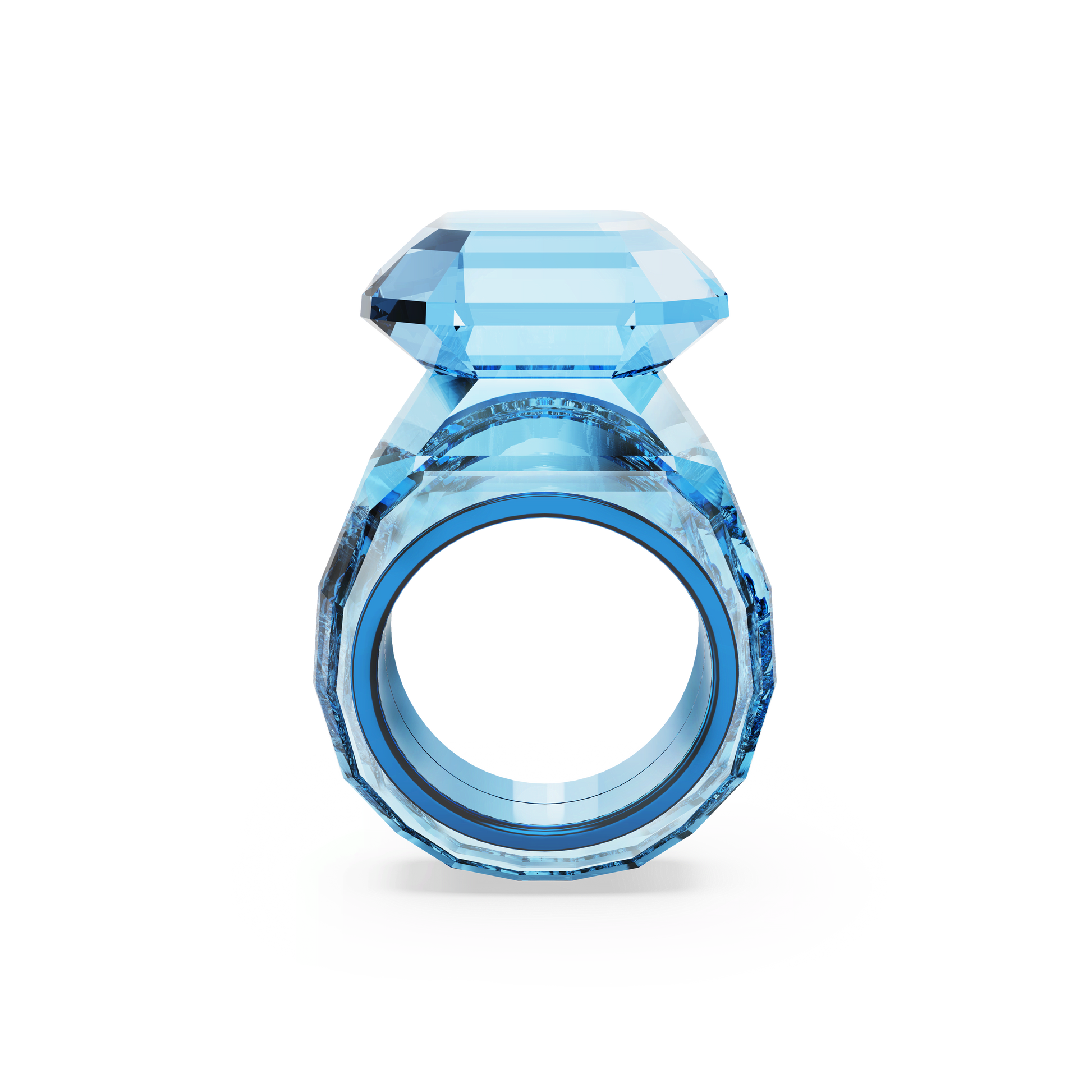 Lucent cocktail ring, Octagon cut, Blue 5600235