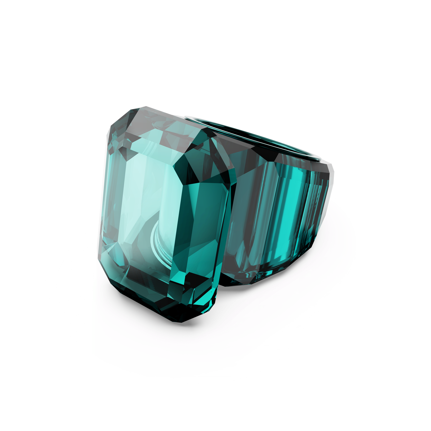 Lucent cocktail ring, Octagon cut, Green 5607344