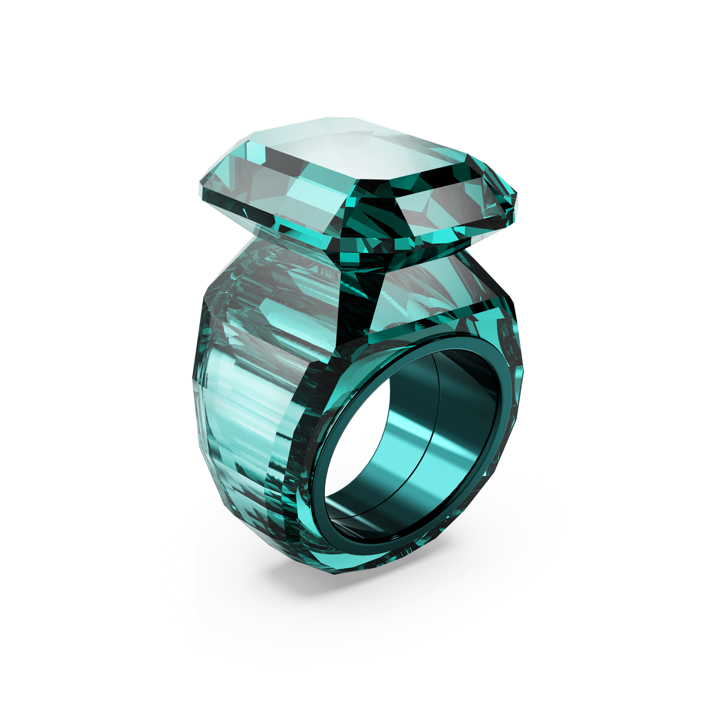 Lucent cocktail ring, Octagon cut, Green 5607344
