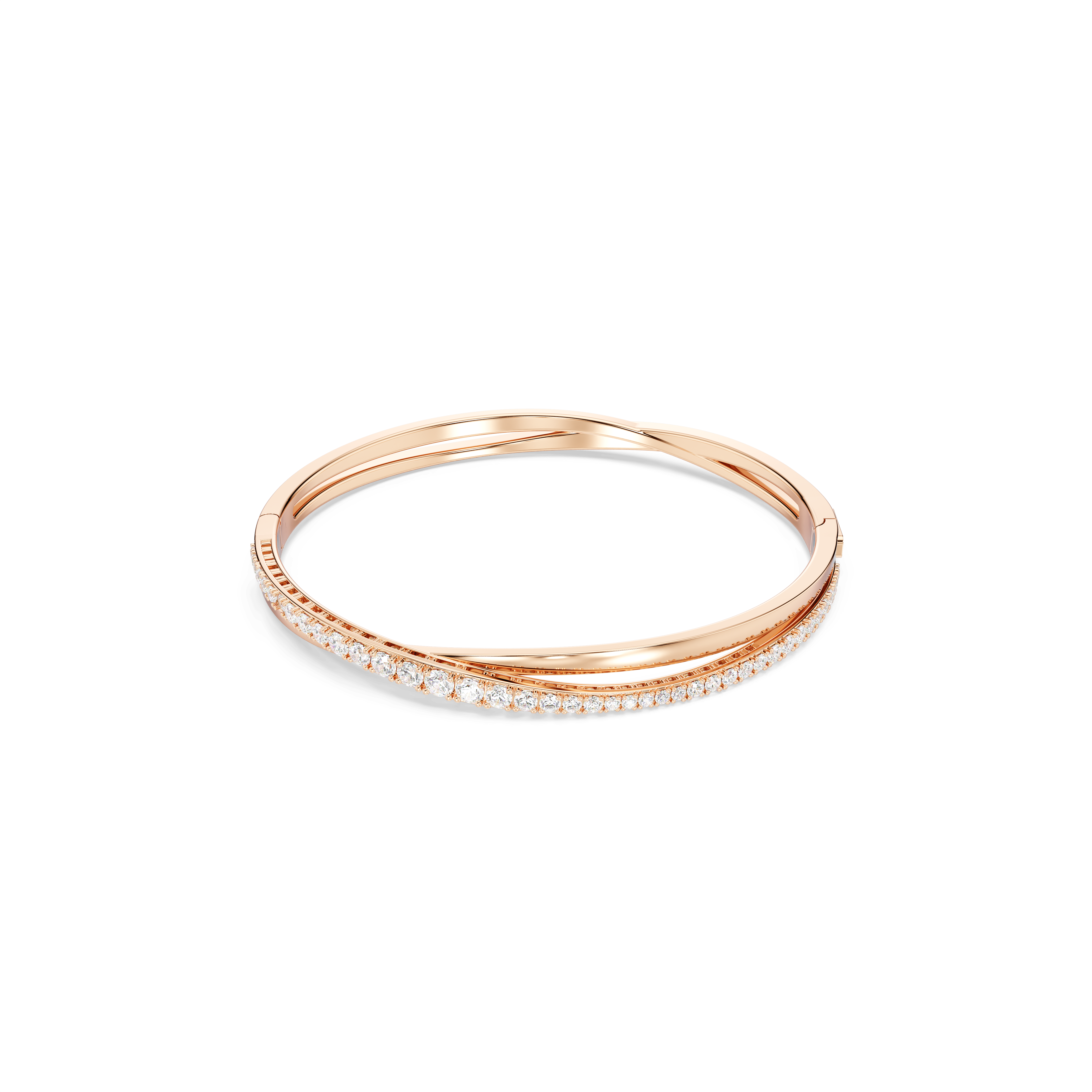 Swarovski Hyperbola bangle, White, Rose gold-tone plated 5620552 ...