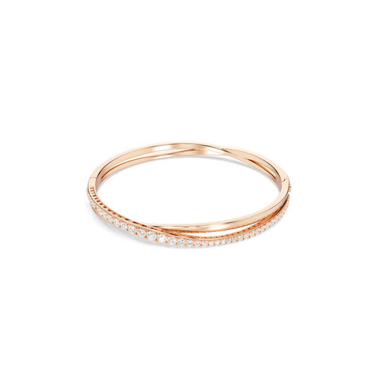 Hyperbola bangle, White, Rose gold-tone plated 5620552