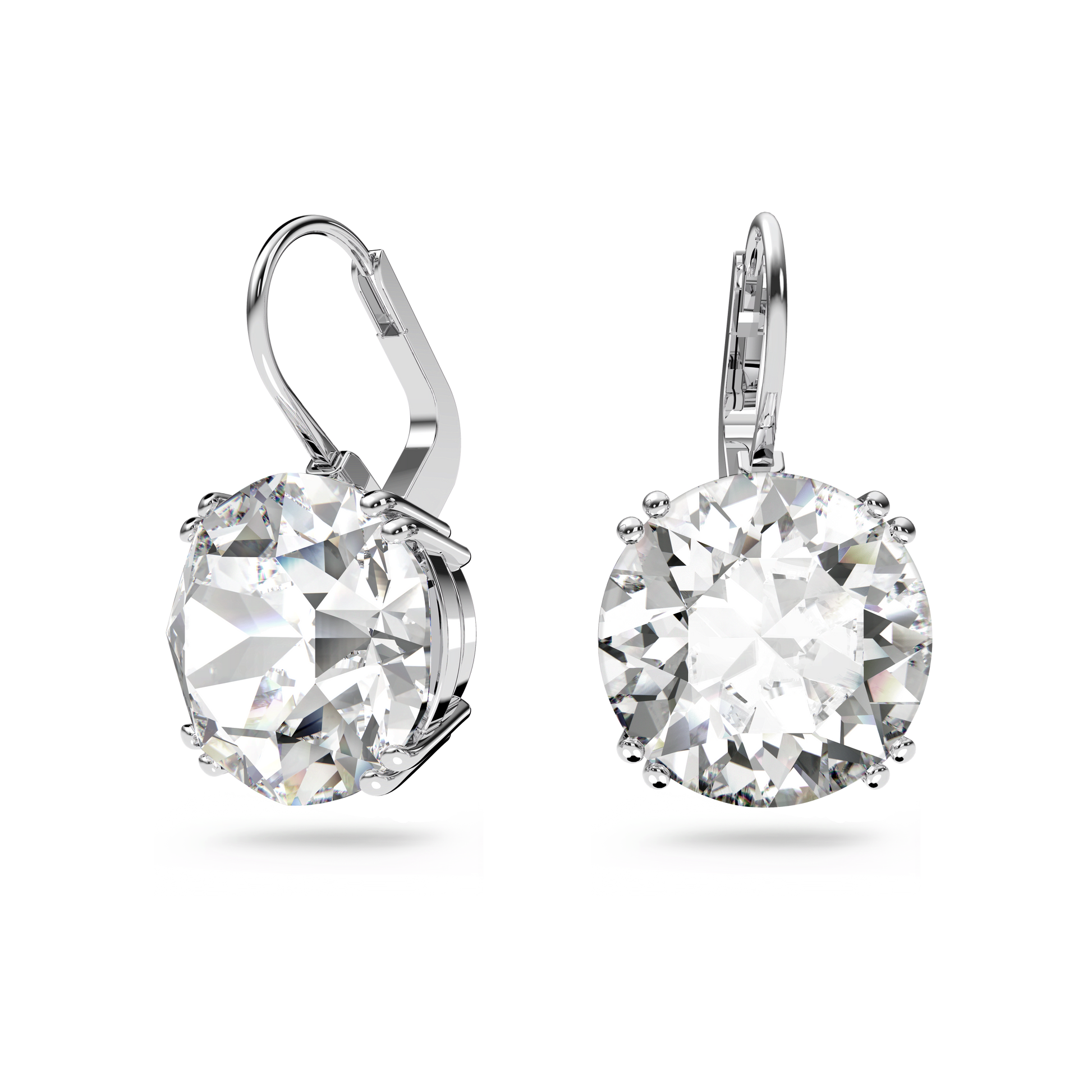 Millenia drop earrings, Round cut, White, Rhodium plated 5628351