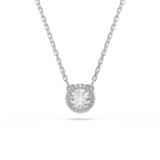 Una Angelic pendant, Round cut, Pavé, White, Rhodium plated 5636264