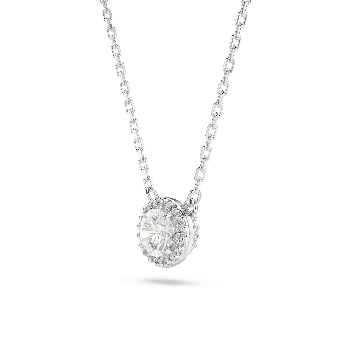 Una Angelic pendant, Round cut, Pavé, White, Rhodium plated 5636264