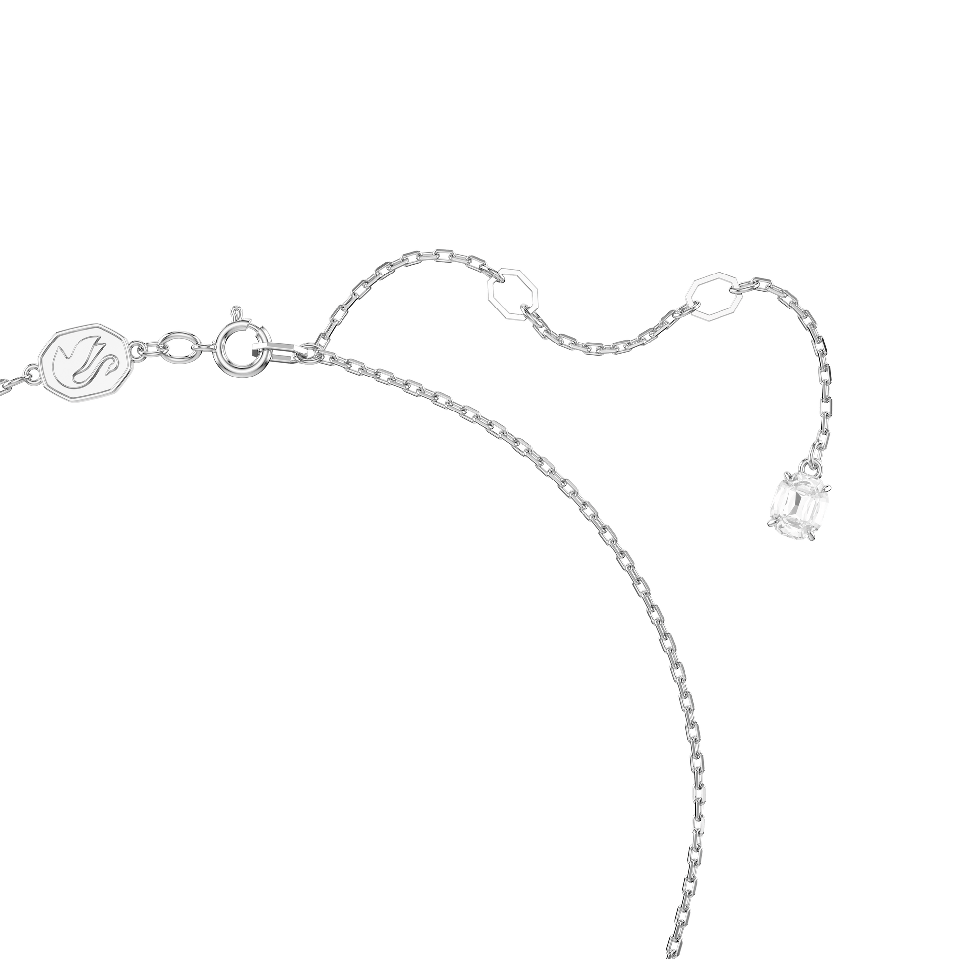 Una Angelic pendant, Round cut, Pavé, White, Rhodium plated 5636264