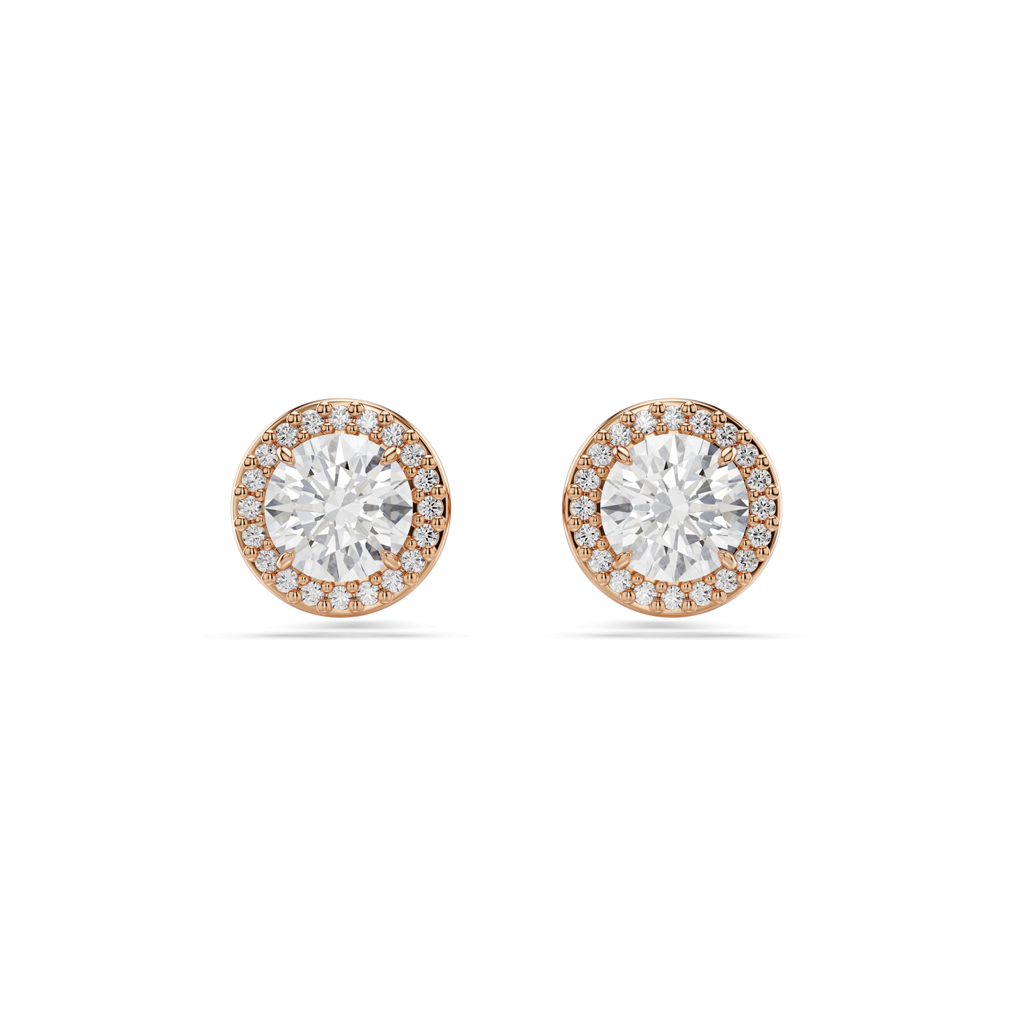 Una Angelic stud earrings, Round cut, Pavé, White, Rose gold-tone plated 5636275