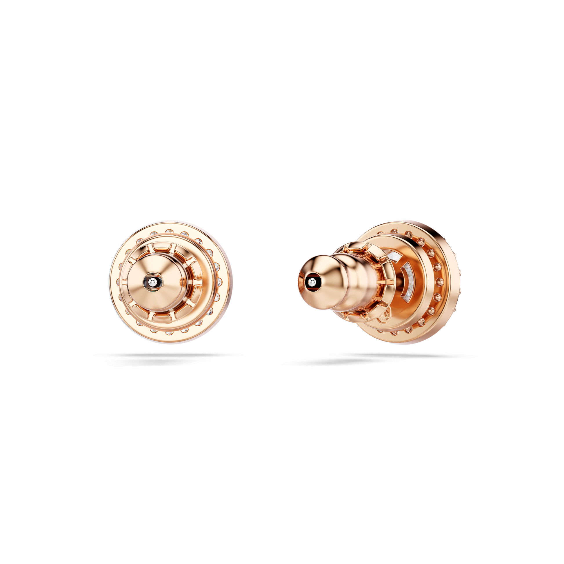 Una Angelic stud earrings, Round cut, Pavé, White, Rose gold-tone plated 5636275