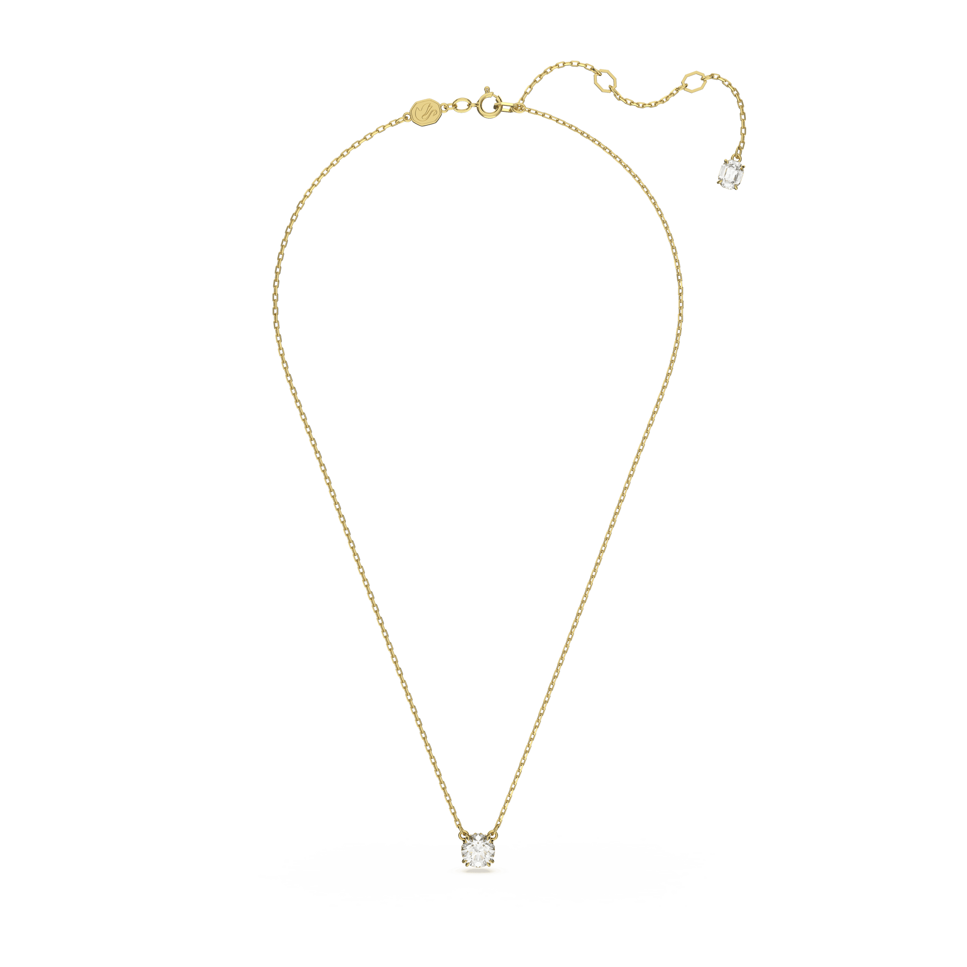 Stilla pendant, Round cut, White, Gold-tone plated 5636703