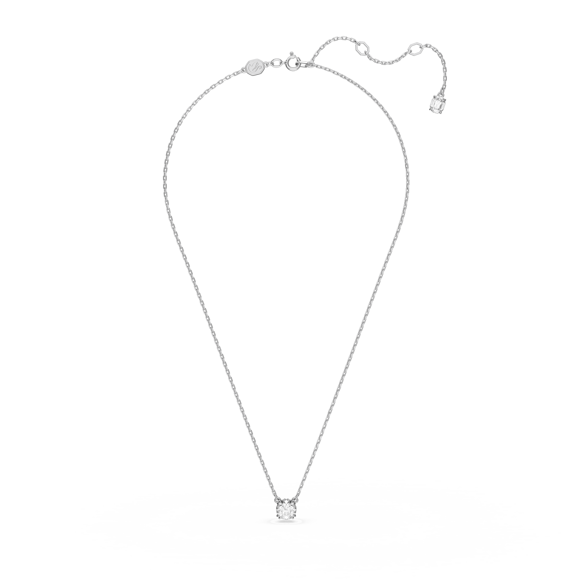 Stilla pendant, Round cut, White, Rhodium plated 5636706