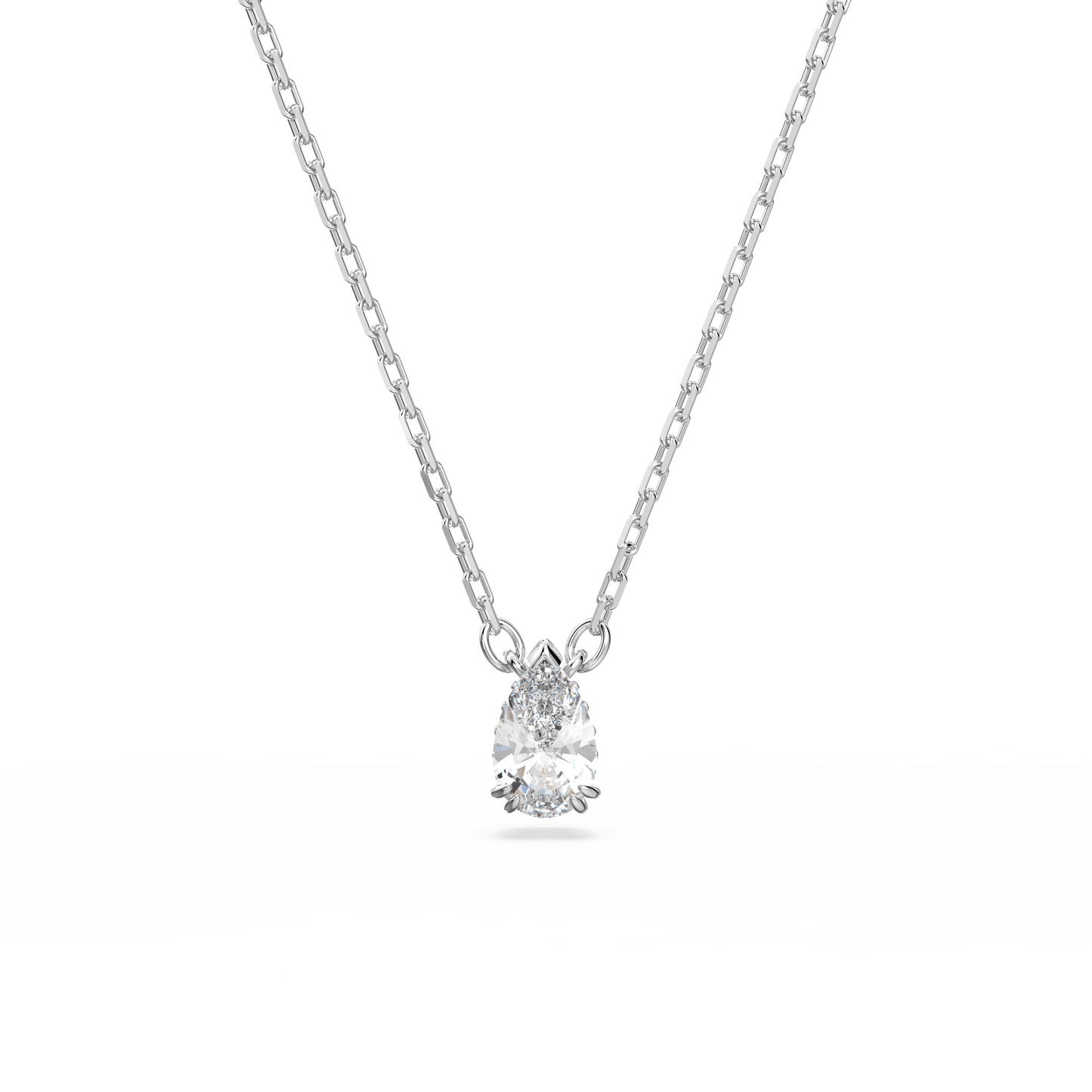 Stilla pendant, Pear cut, White, Rhodium plated 5636708