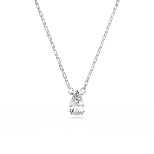 Stilla pendant, Pear cut, White, Rhodium plated 5636708