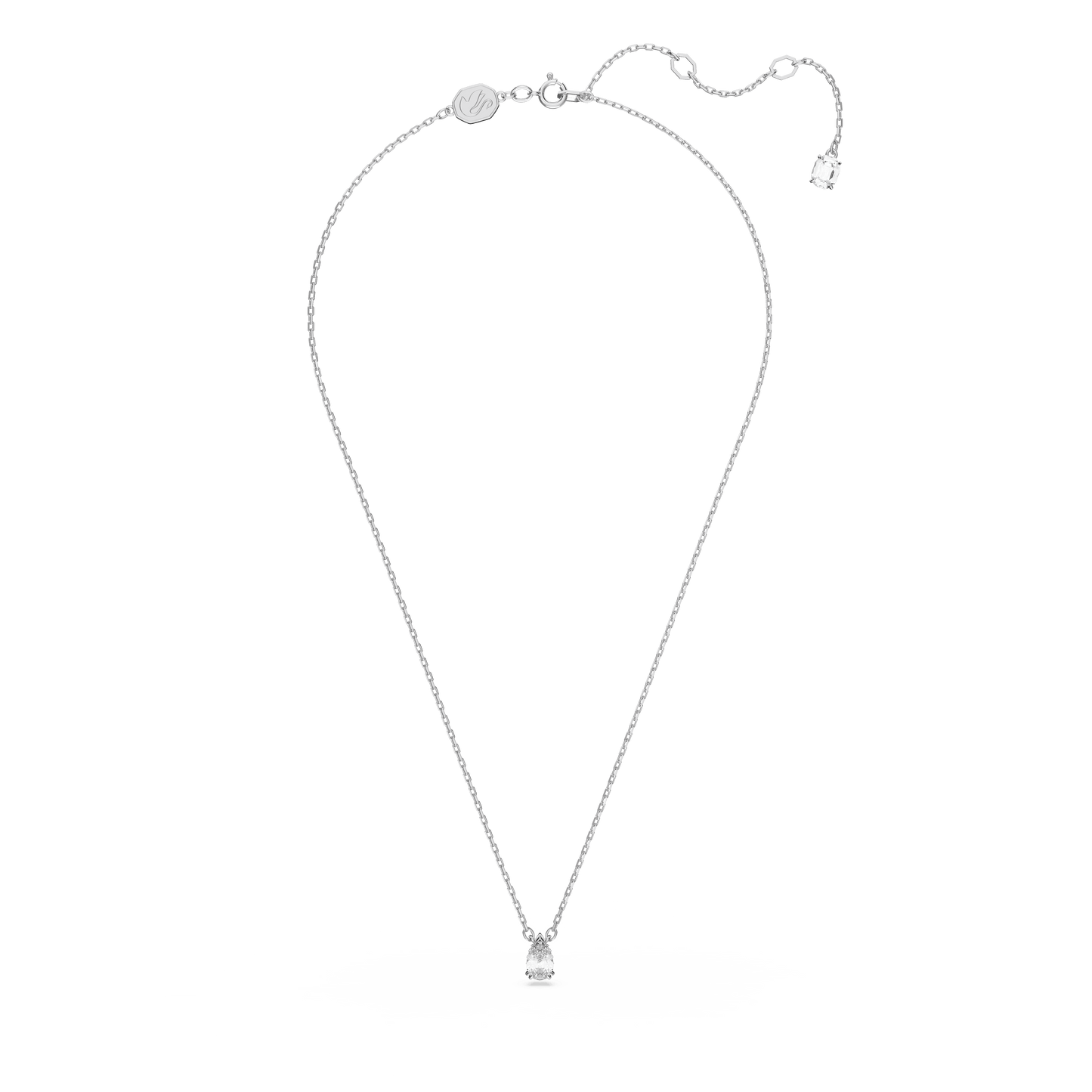 Stilla pendant, Pear cut, White, Rhodium plated 5636708