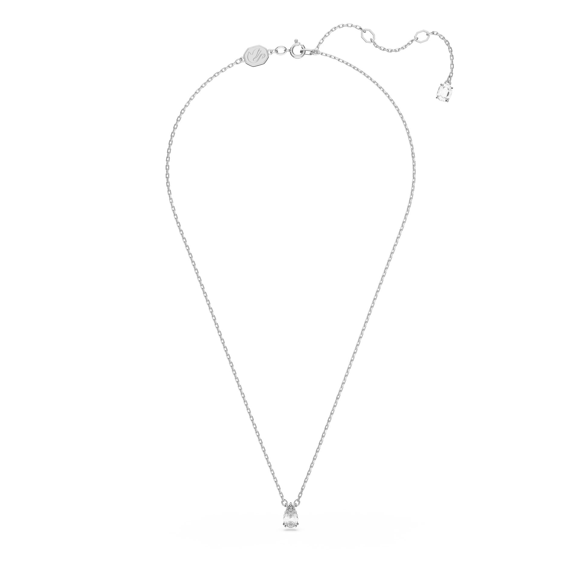 Stilla pendant, Pear cut, White, Rhodium plated 5636708