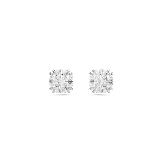 Stilla stud earrings, Round cut, White, Rhodium plated 5636712
