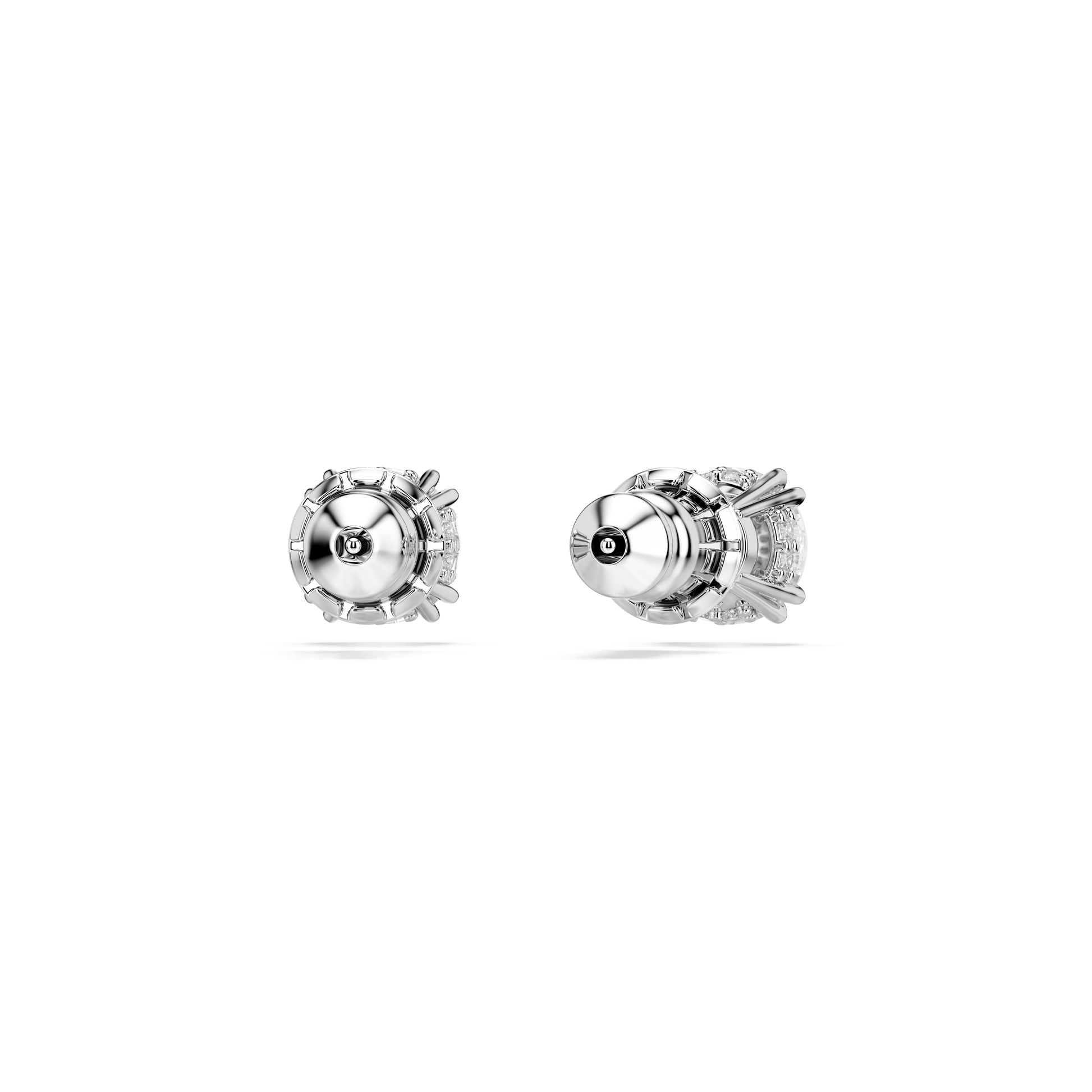 Stilla stud earrings, Round cut, White, Rhodium plated 5636712