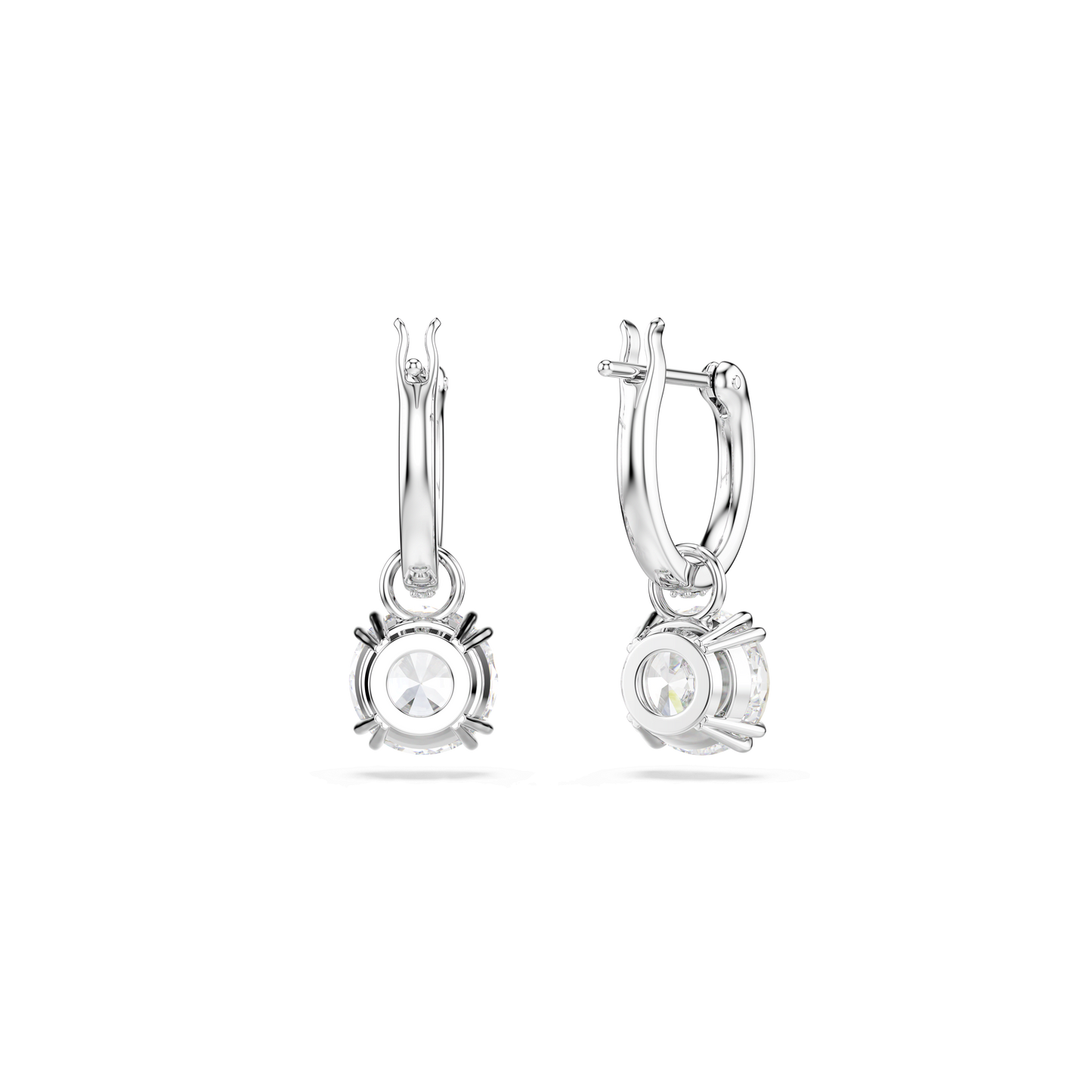 Stilla drop earrings, Round cut, White, Rhodium plated 5636717