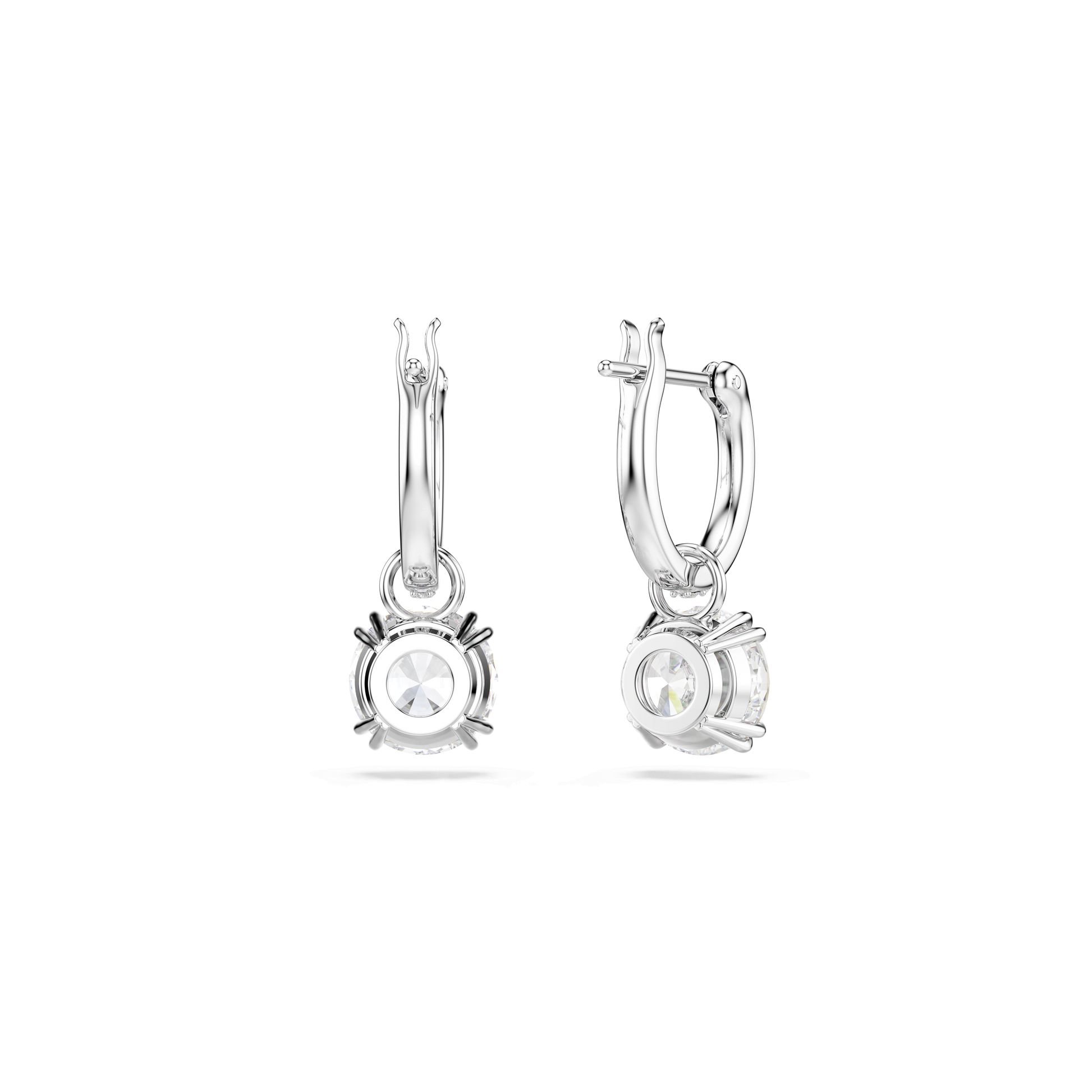 Stilla drop earrings, Round cut, White, Rhodium plated 5636717