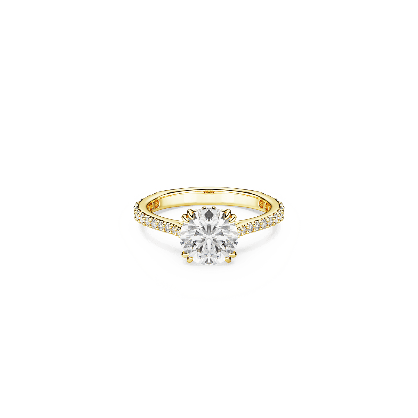 Stilla cocktail ring, Round cut, Pavé, White, Gold-tone plated 5638530