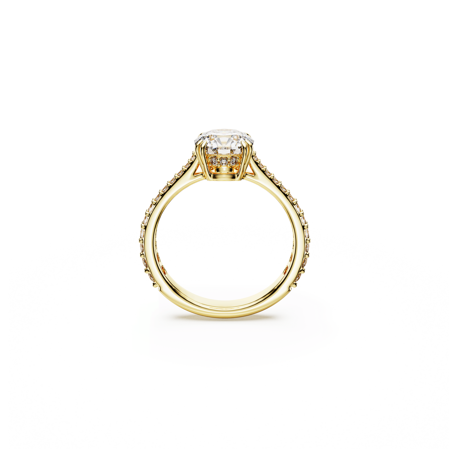 Stilla cocktail ring, Round cut, Pavé, White, Gold-tone plated 5638530