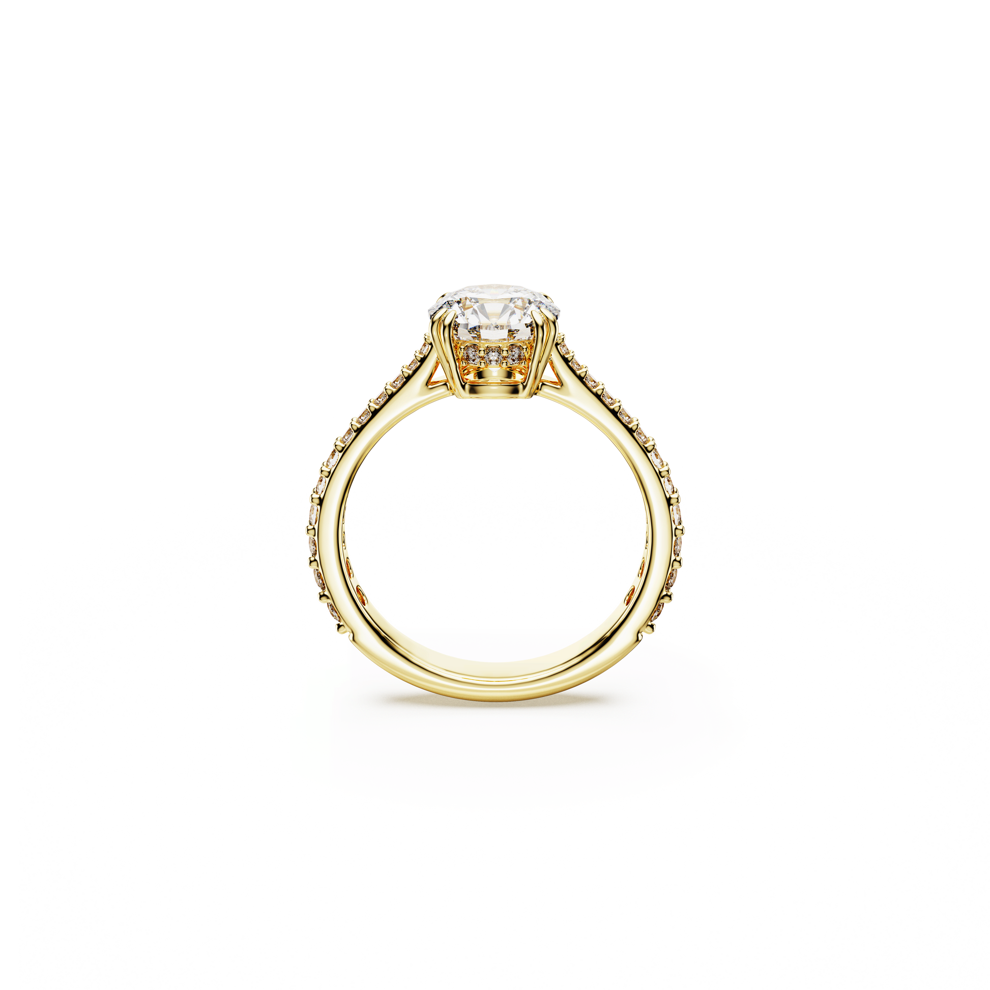 Stilla cocktail ring, Round cut, Pavé, White, Gold-tone plated 5638530