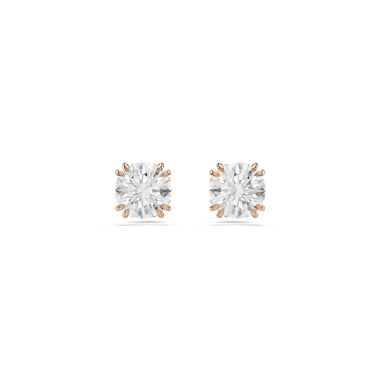 Stilla stud earrings, Round cut, White, Rose gold-tone plated 5638801