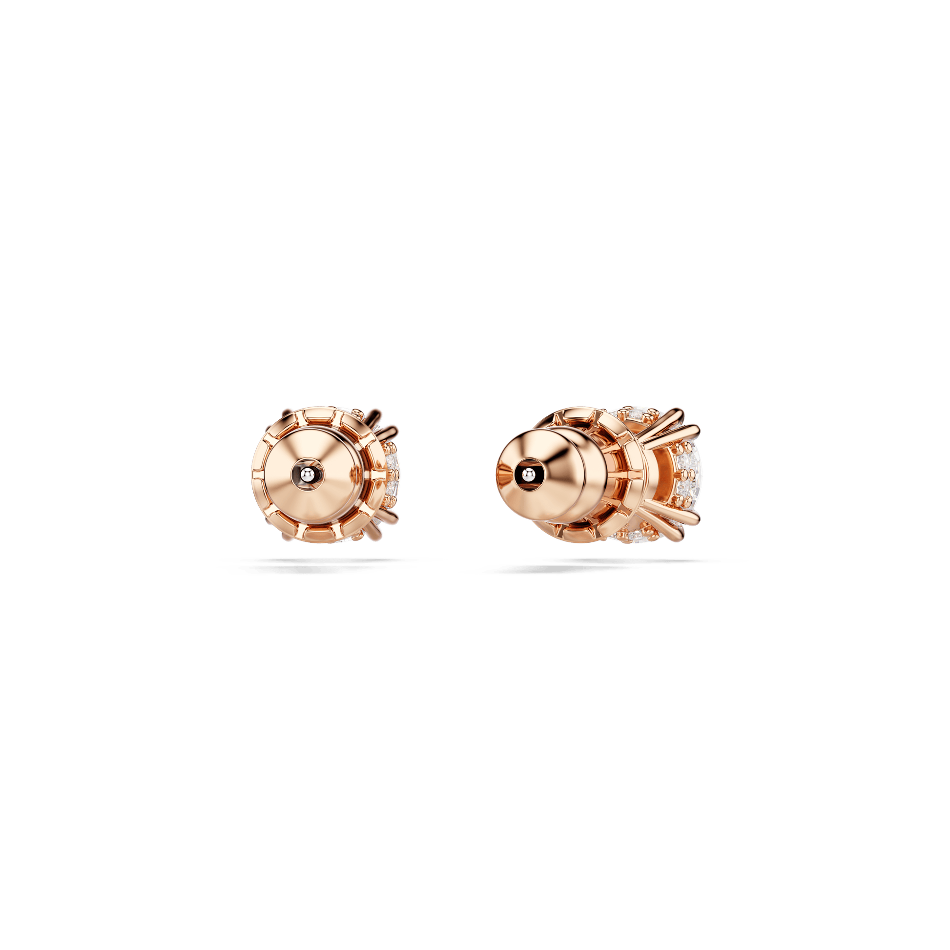 Stilla stud earrings, Round cut, White, Rose gold-tone plated 5638801