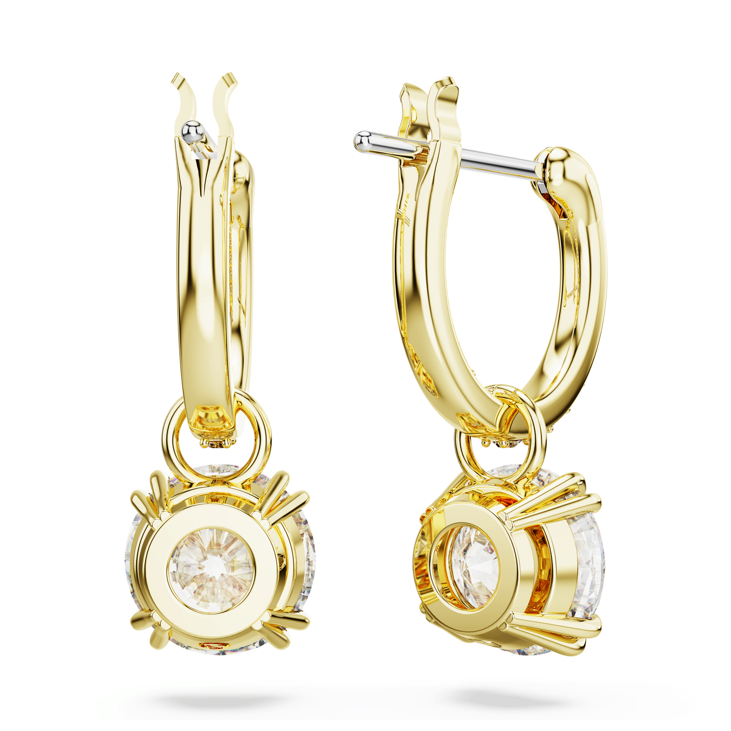 Stilla drop earrings, Round cut, White, Gold-tone plated 5638802