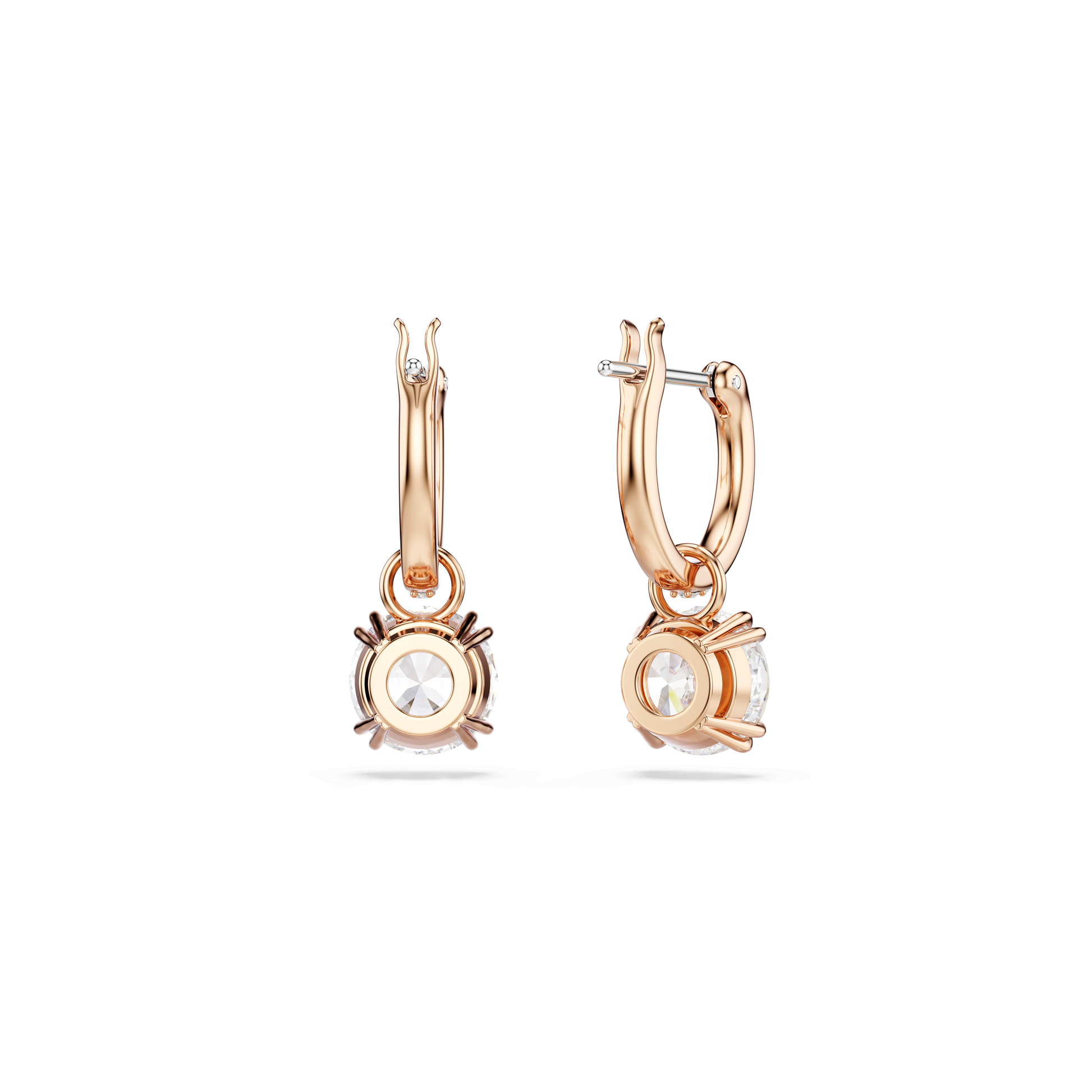 Stilla drop earrings, Round cut, White, Rose gold-tone plated 5639975