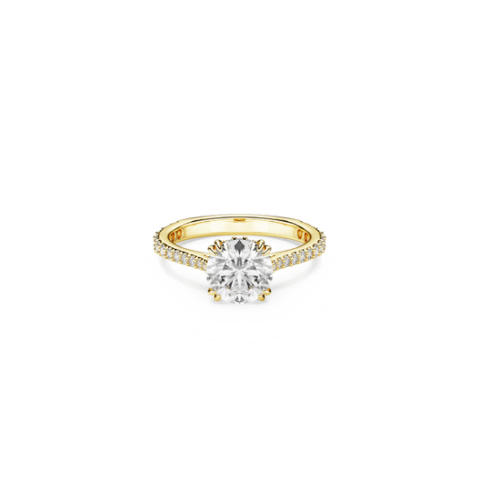 Stilla cocktail ring, Round cut, Pavé, White, Gold-tone plated 5642623