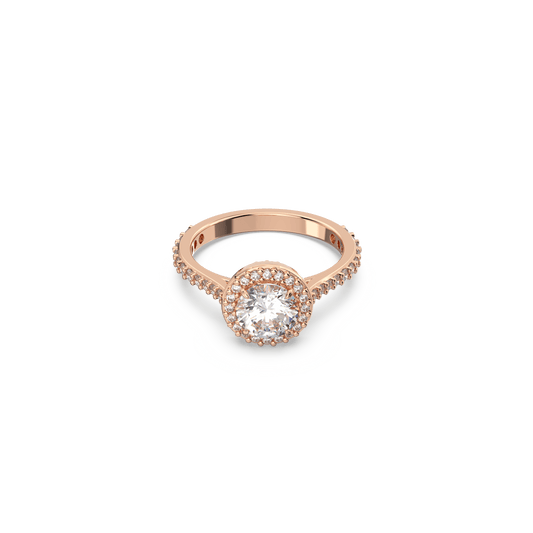 Una Angelic cocktail ring, Round cut, Pavé, White, Rose gold-tone plated 5642642