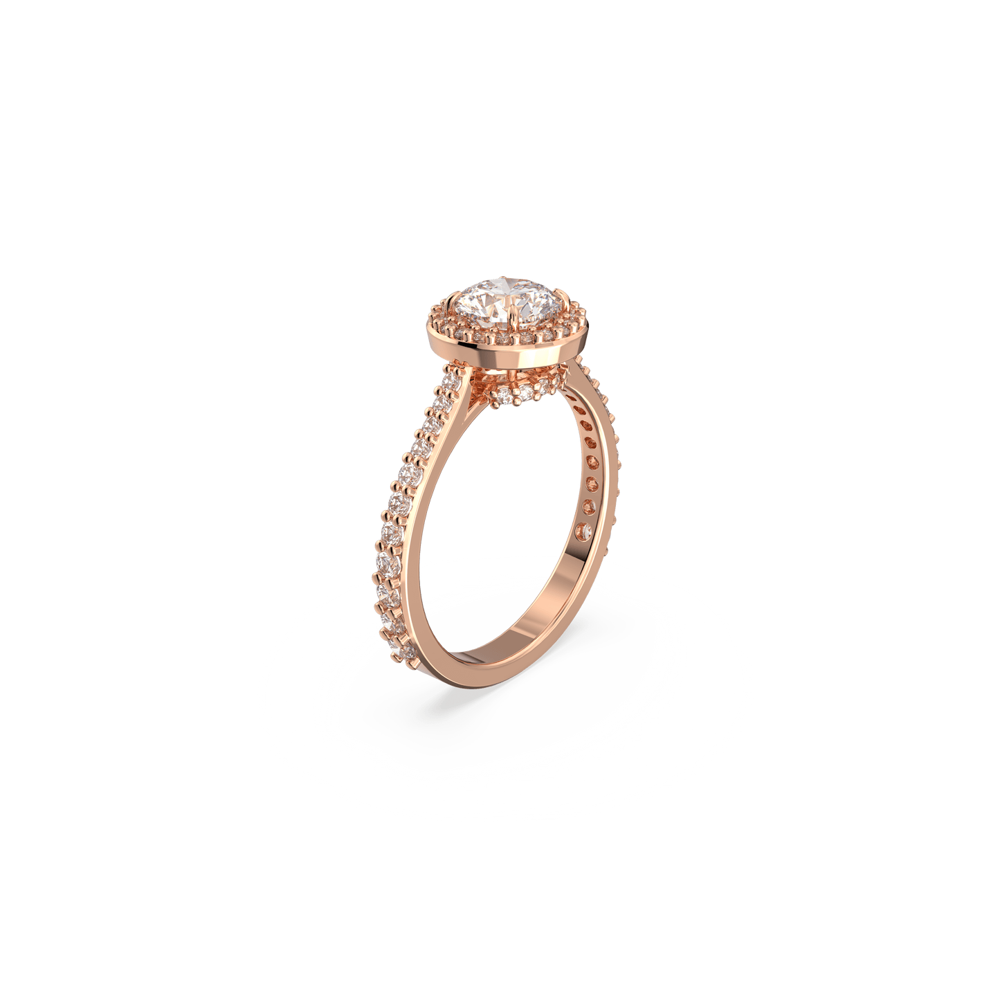 Stilla cocktail ring, Round cut, Pavé, White, Rose gold-tone plated 5642643